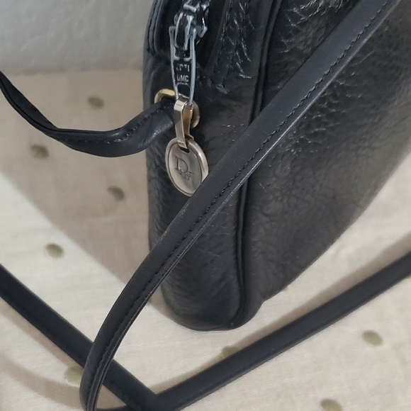 CHRISTIAN DIOR VINTAGE CLASSIC CALF BLACK  LEATHER CROSS BODY SLING BAG- FRANCE - Picture 7 of 14